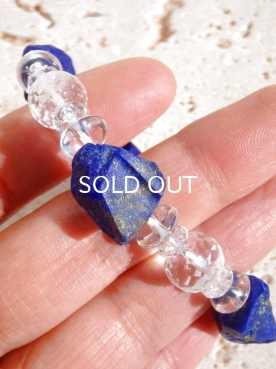 画像7: 天空の破片 ◆ 原石ラピス×クリスタル・ブレスレット