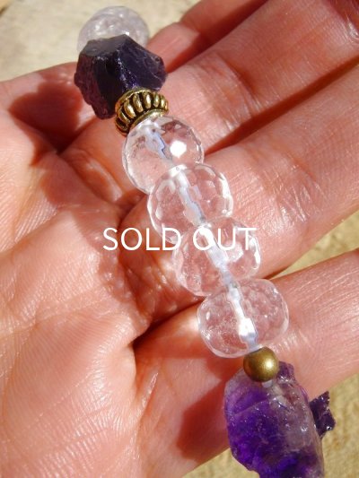 画像9: ◆ 原石アメジスト×ターコイズブレスレット