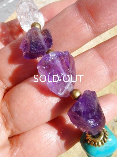 画像8: ◆ 原石アメジスト×ターコイズブレスレット