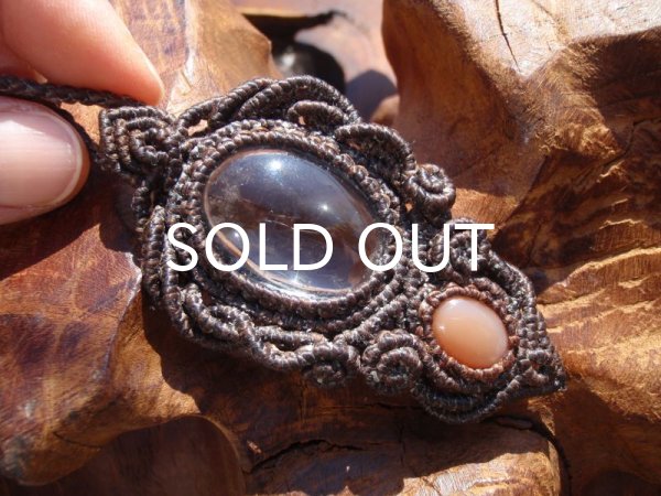 画像2: ☆　水晶×オレンジムーンストーンペンダントヘッド　☆ (2)