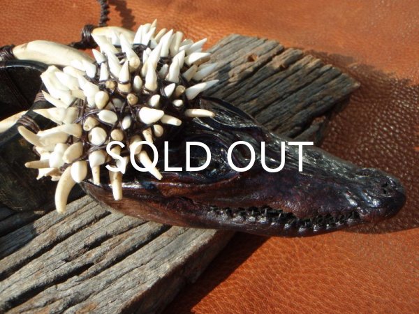 画像2: アニマルメディスンネックレス 2　（スパイキークロコダイル） (2)